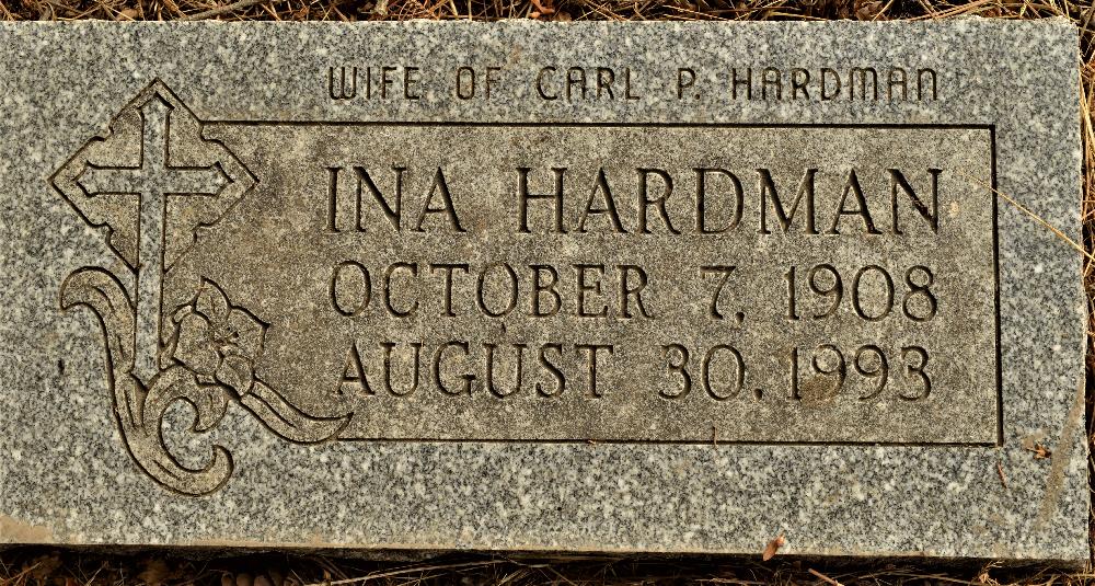 Ina Hardman headstone