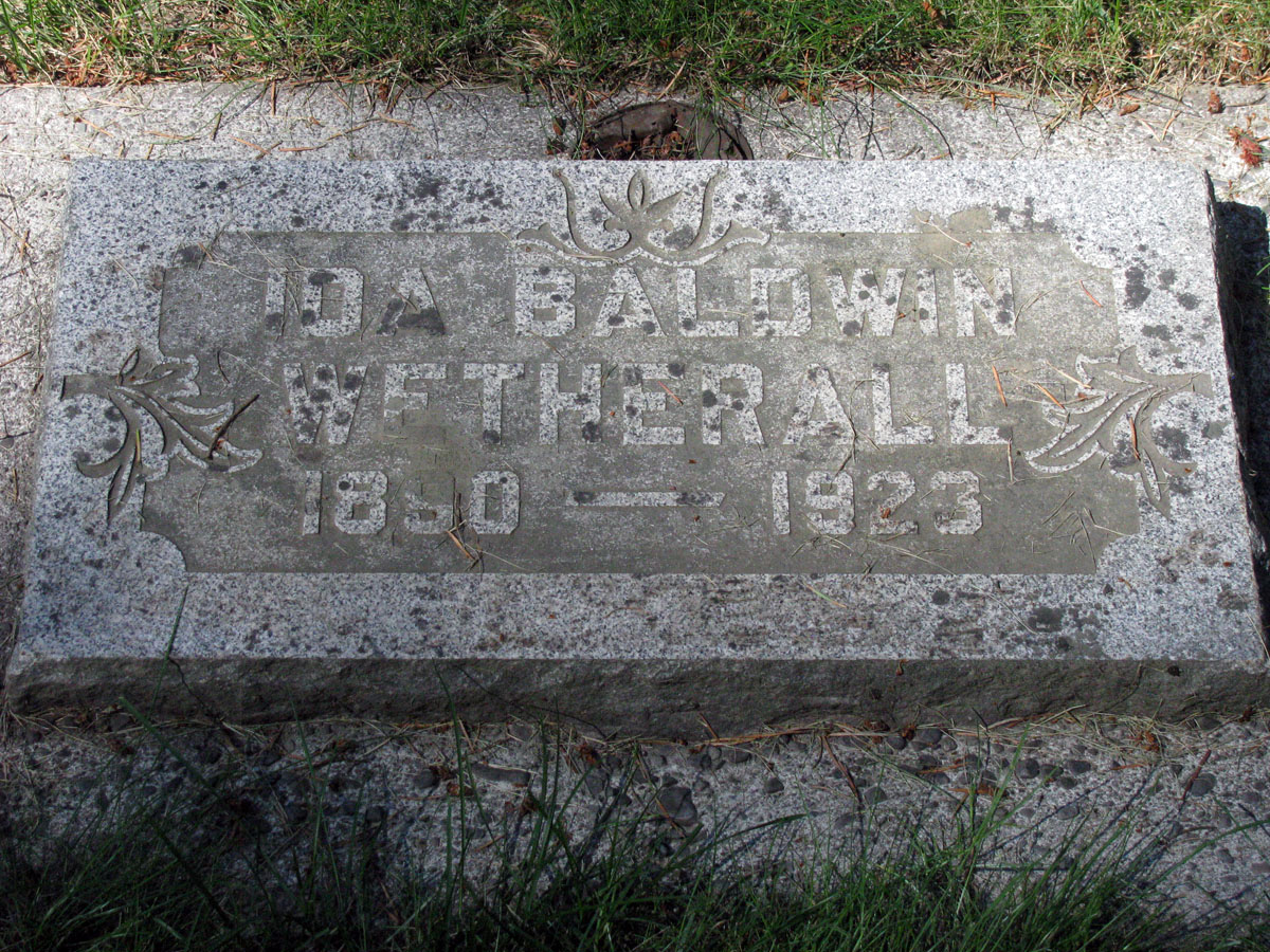 Ida Wetherall headstone