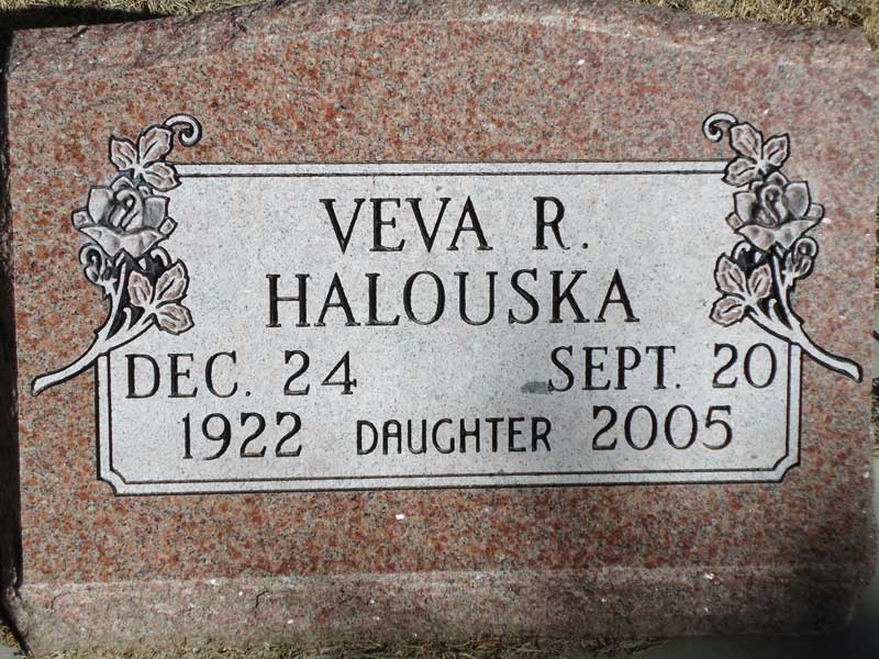 Veva Halouska tombstone