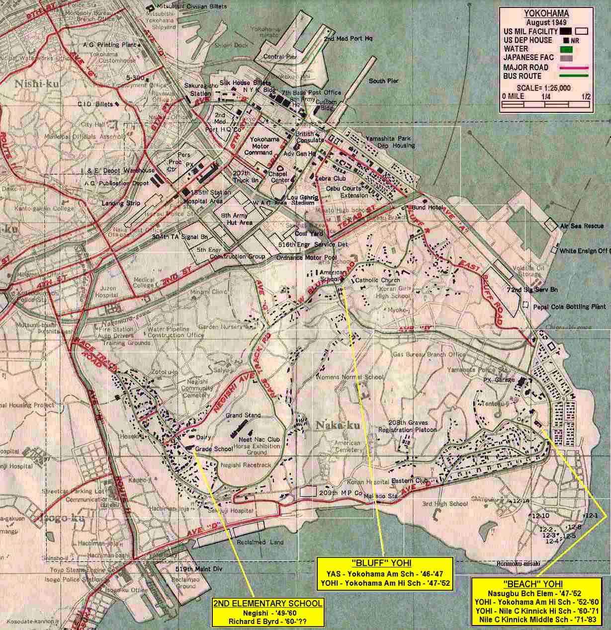 1949 Yokohama map